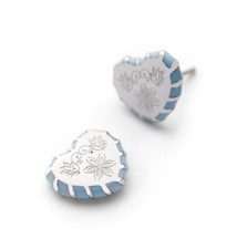 ENERGETIX Bingen * Ohrstecker  Herz silber/blau mit zarter Gravur - Tracht