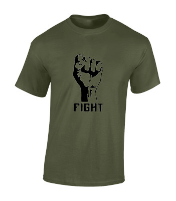 FIGHT FIST SILHOUETTE HERREN T-SHIRT REBELLION TOP PROTEST NEUES DESIGN MODE