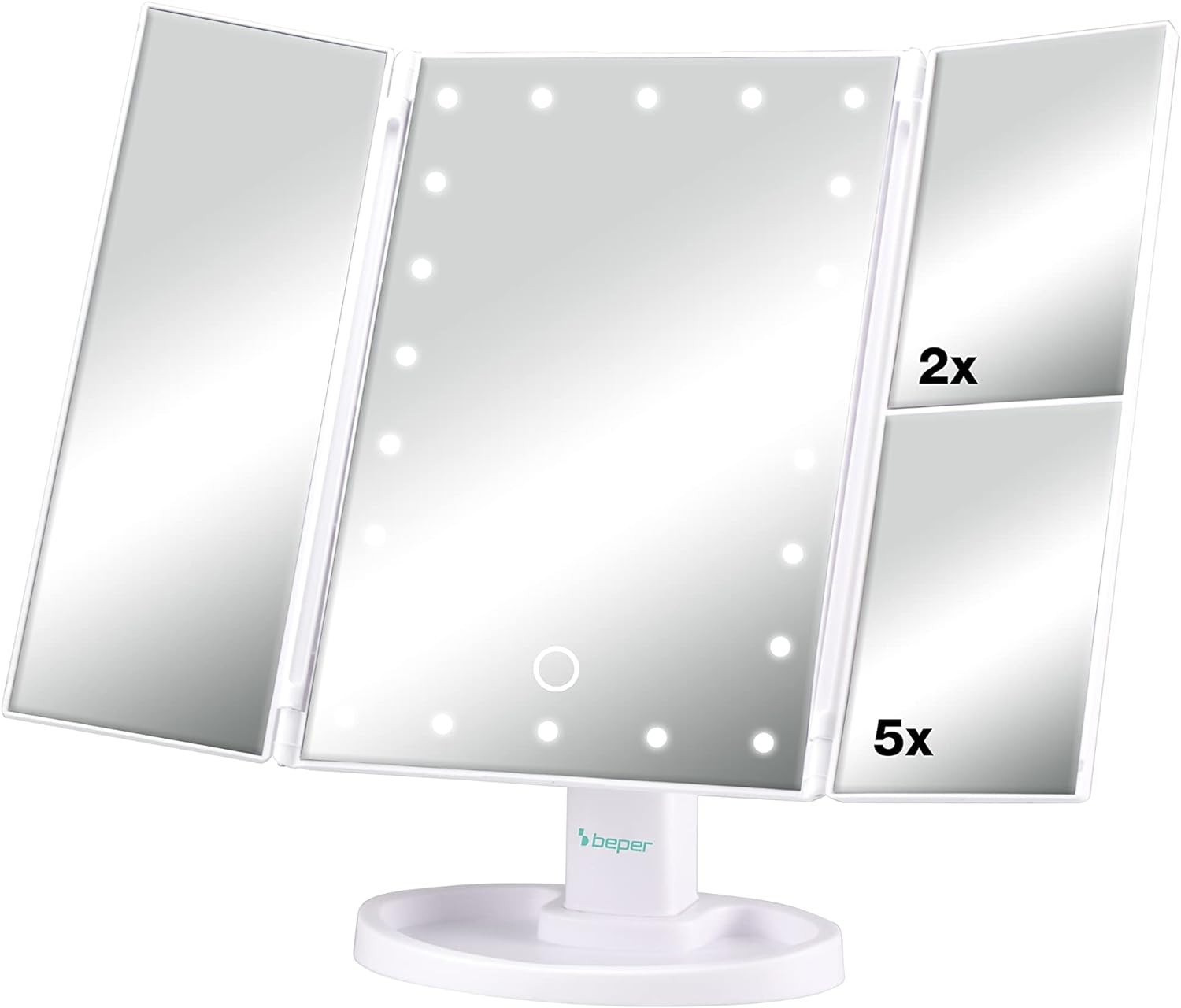 Specchio Trucco con Luci Beper P302VIS050 | Ingranditore 1x 2x 5x