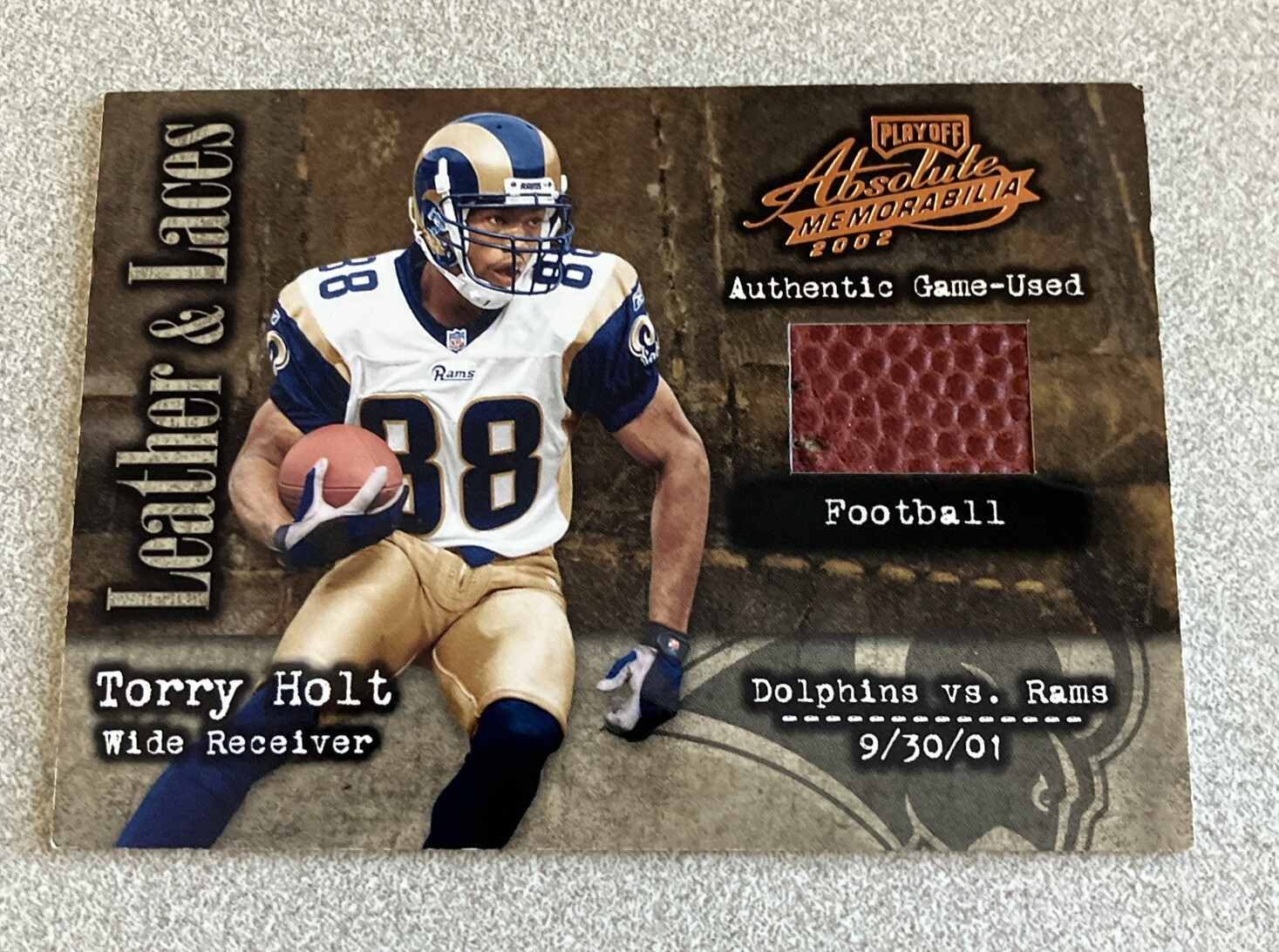 2002 Playoff Absolute Memorabilia - Leather and Laces Football #LL-12 ...