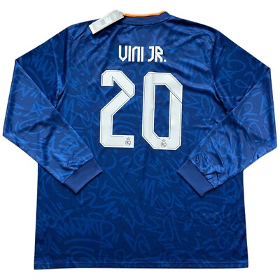 2021/22 Real Madrid Away Jersey #20 Vini Jr. 2XL adidas UCL Long