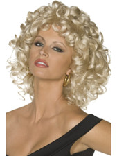 Grease Sandy Wig Last Scene Blonde Curly Fancy Dress Costume Accessory New