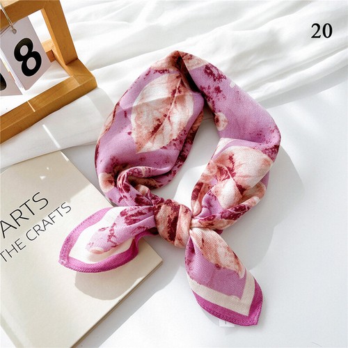 Women Soft Cotton Linen Scarf Flower Print Square Scarf Head Wrap Neckerchief ✯ - Picture 17 of 39