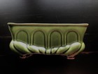 TWO MATCHING VINTAGE ART POTTERY PLANTERS SET OF GREEN & YELLOW FLUTED MCM NEW!! — photo 4