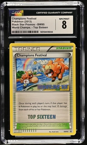 2013 Pokemon World Championship Promo Champions Festival Top 16 #BW95 CGC 8
