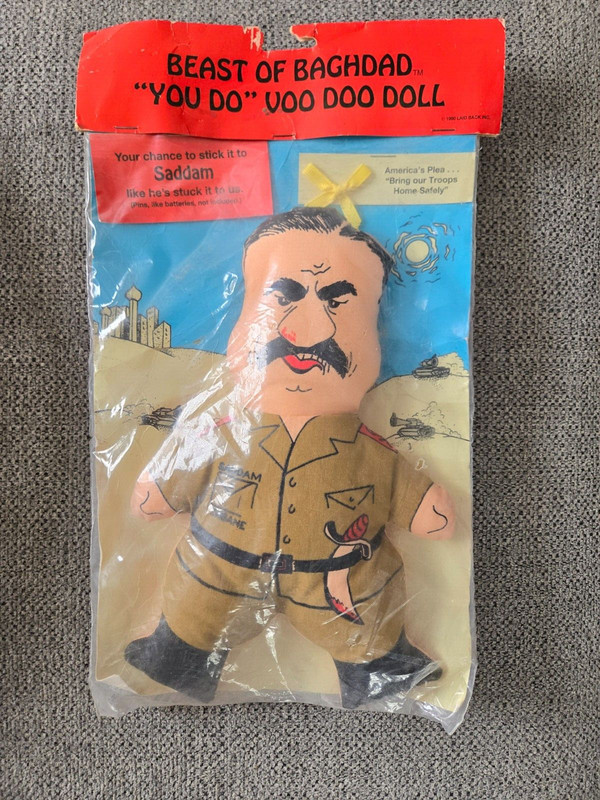 1990 - Vintage Saddam Hussein Beast Of Baghdad You Do VooDoo Doll - NEW!