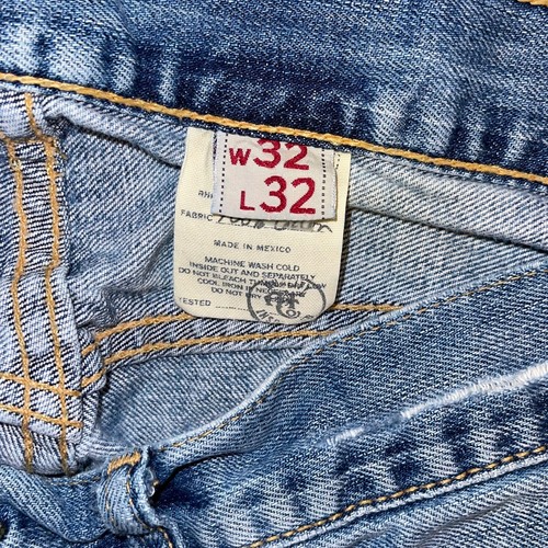 Y2K VTG Abercrombie Fitch Jeans Mens 32x32 Blue Distressed Light Wash Button Fly - Picture 14 of 16