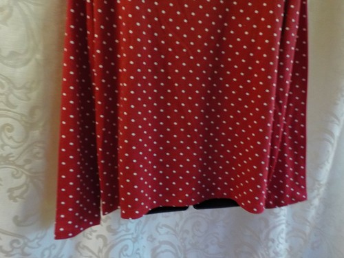 Kim Rogers Turtleneck Top Size XL NWT Red Polka Dot Long Sleeve Cotton Tunic Len - Picture 8 of 12