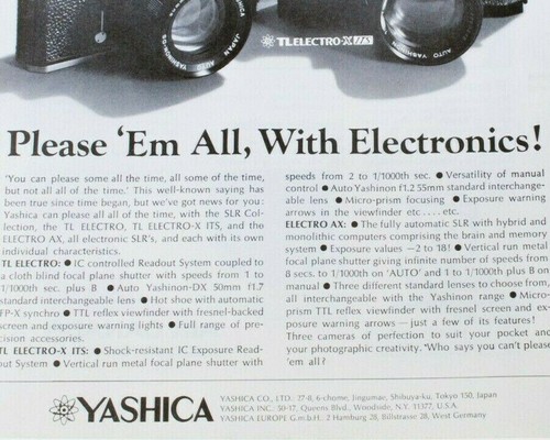 Yashica Camera Photo TL Electro-X Print Ad Advert Original Vintage 1973 G307 - Picture 3 of 4