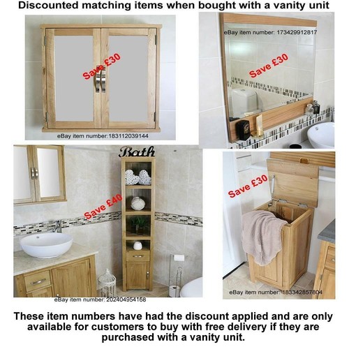 Bathroom Vanity Unit Oak Cabinet Wash Stand Black Quartz & Ceramic Basin 1161 - 第 4/13 張圖片