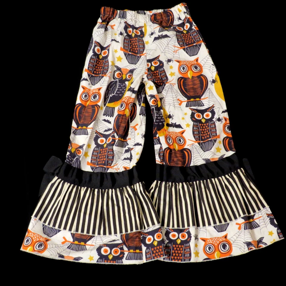 Lolly Wolly Doodle Хэллоуин оборки брюки совы и летучие мыши бутик девочек размер 6 - Изображение 4 из 4
