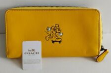 Disney X Coach Mickey Mouse Leather Accordion Zip Wallet F58939 