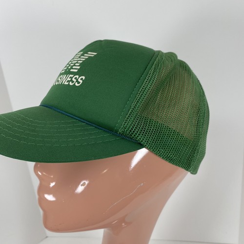 Vintage IBM "IT'S MY BUSINESS" Cap Foam Mesh Truckers Cap Snap-Back Green - VG - Picture 5 of 10