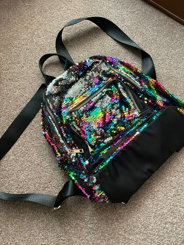 Small Multicoloured Sequin Rucksack Backpack GOOD CONDITION NEW WITHOUT TAG