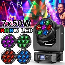 7X50W RGBW LED Zoom Moving Head Stage Lighting DJ DMX Beam Bar Disco Party Light