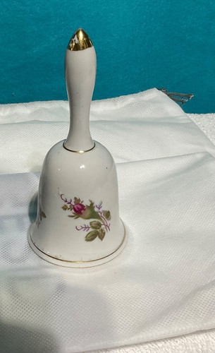 ROSENTHAL MOSS ROSE DINNER BELL GOLD RIMMED 5” TALL VINTAGE RARE - Picture 2 of 3