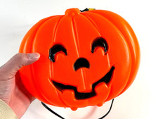 vtg Halloween Blinky Light Blow Mold Pumpkin Jack-O-Lantern