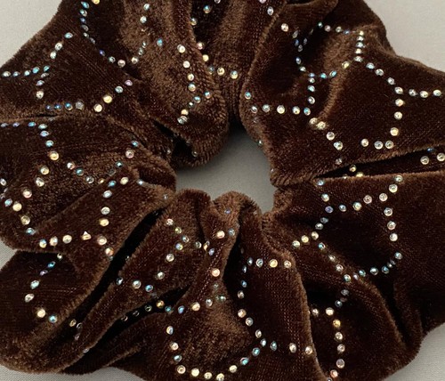 NEW LARGE VELVET SCRUNCHIE AB RHINESTONES FREE USA SHIPPING - Picture 7 of 21