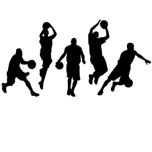 Basketball Team Silhouette Sports Decal Sticker for Wall Decor Room Car Window - Picture 2 of 2