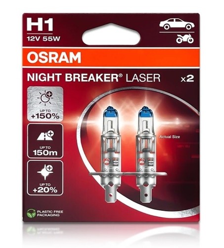 Osram Night Breaker Laser 150% Next Generation H1 H4 H7 H11 HB3 HB4 Bulb Glob - Picture 8 of 65