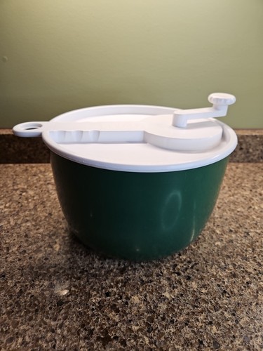 COPCO Salad Spinner #604 Green/White USA Made 9.5" Vintage - Picture 2 of 10