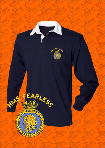 HMS FEARLESS EMBROIDERED RUGBY SHIRTS - Picture 2 of 10