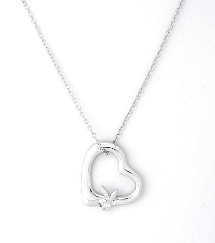 Collana Playboy Logo Coniglio Cuore Galleggiante Ciondolo Catena y2k Play Boy NOS - Foto 5 di 12