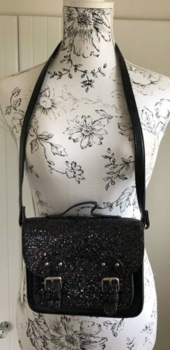 Girls Black Glitter Satchel Style Bag - Picture 1 of 3