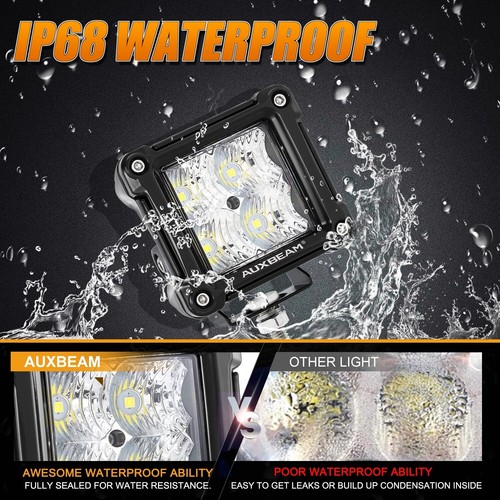 AUXBEM 2X 3Inch LED Cube Pods Work Lights Bar Flood Fog Lamps For Off Road 4X4 - Foto 8 di 12