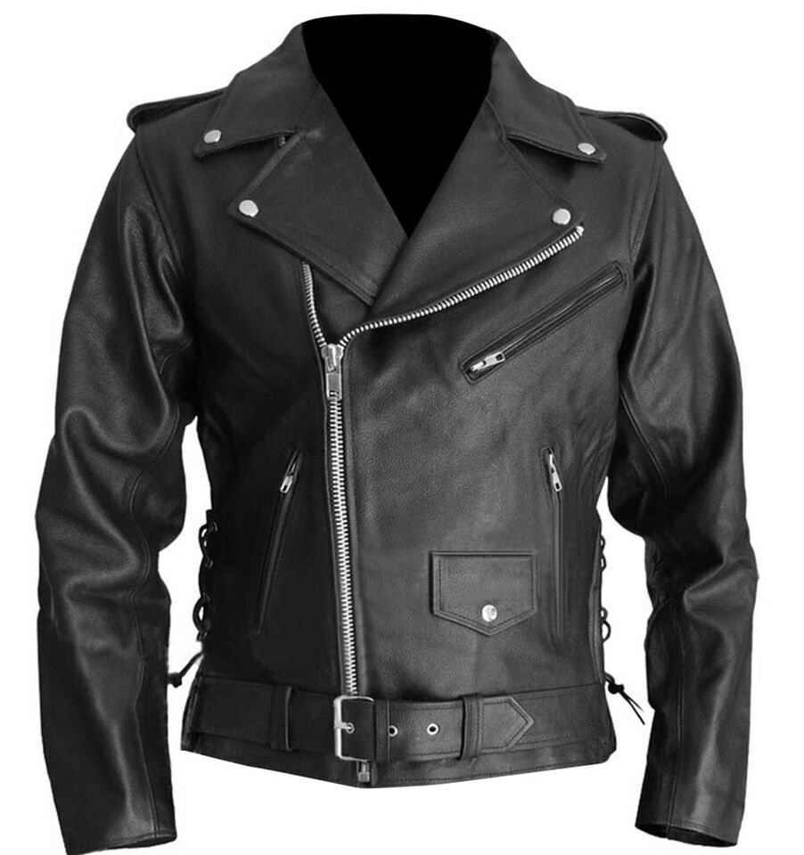 Terminator Rise of the Machines Arnold Mens Real Black Biker