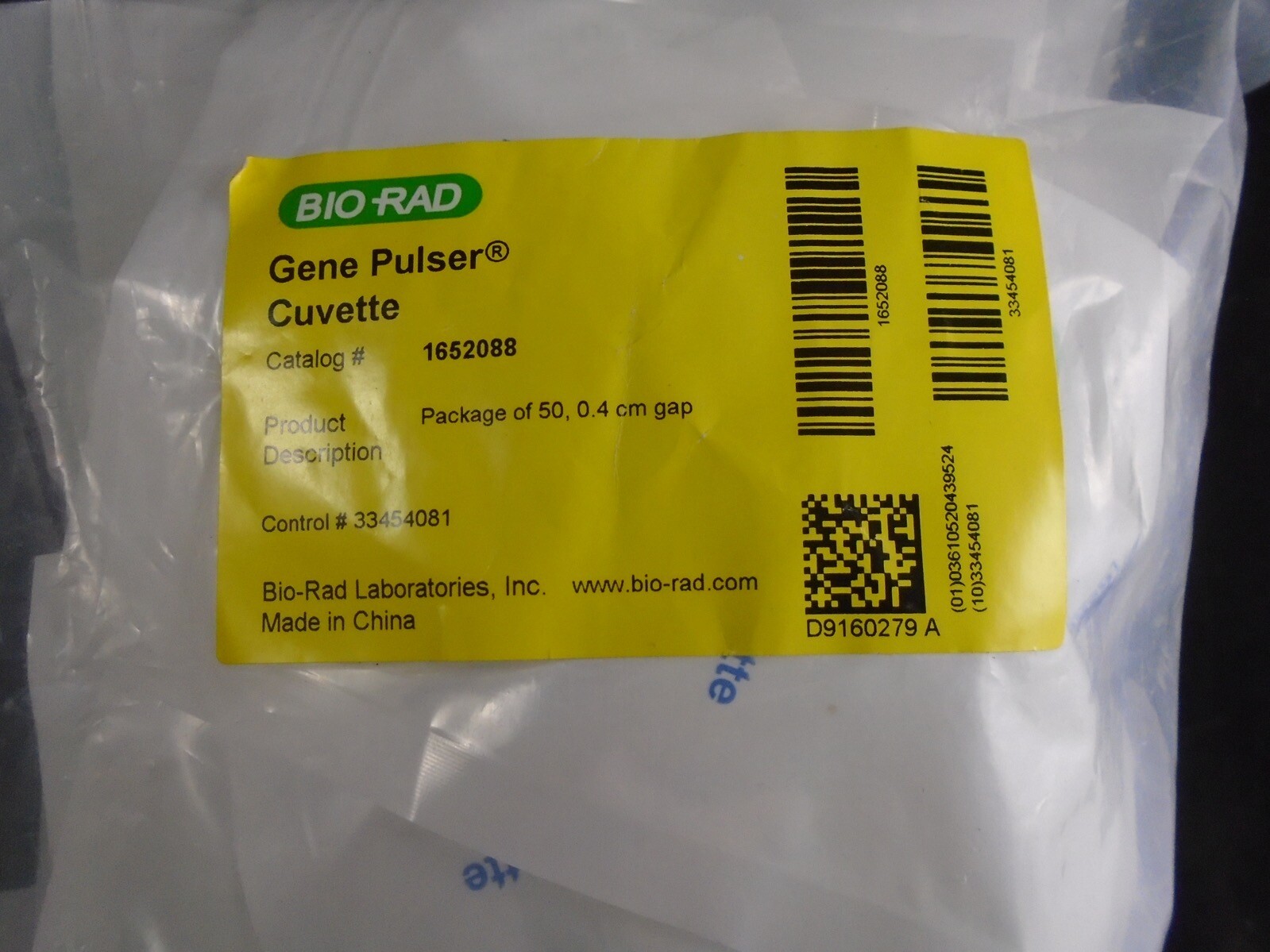 BIO RAD Gene Pulser Sterile Electroporation Cuvettes 0.4cm Gap 1652088