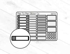 2227-10 Black Mixed Labels Boxes Planner Stickers.