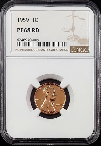 1959 Proof Lincoln Cent certified PF 68 RD by NGC! sku 70009