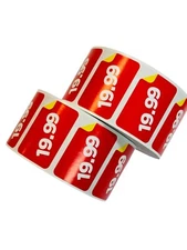 1000 1.5"x1" $19.99 Books Price Point of sale Red & Yellow Labels Stickers