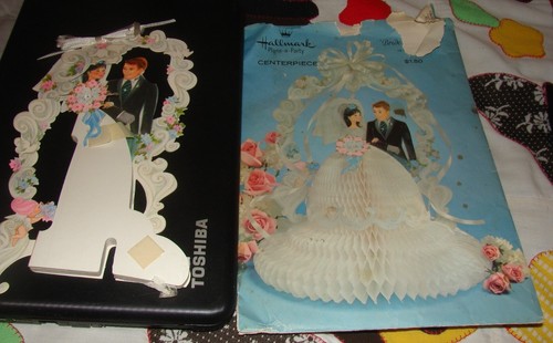 bride and groom/ weddings/center piece/ hallmark