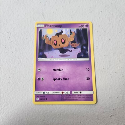 Phantump 93/236 Sun & Moon Cosmic Eclipse Common Pokemon Card 2019