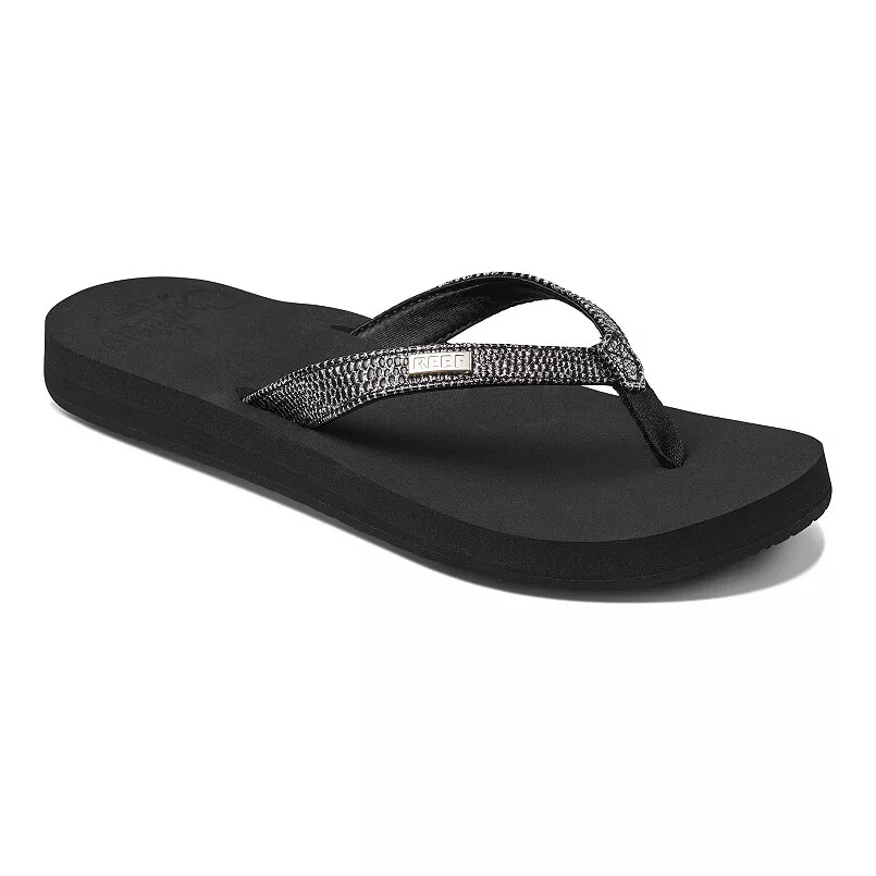 Reef Womens Star Cushion Sassy Flip Flop Sandals - Black