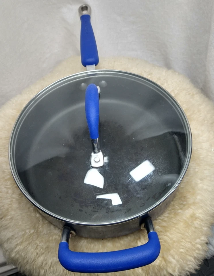 SARTÉN KITCHENAID SARTÉN 3 CUARTOS ANTIADHERENTE BASE DURA CON TAPA TQ03 AZUL - BONITA Foto 3 de 4