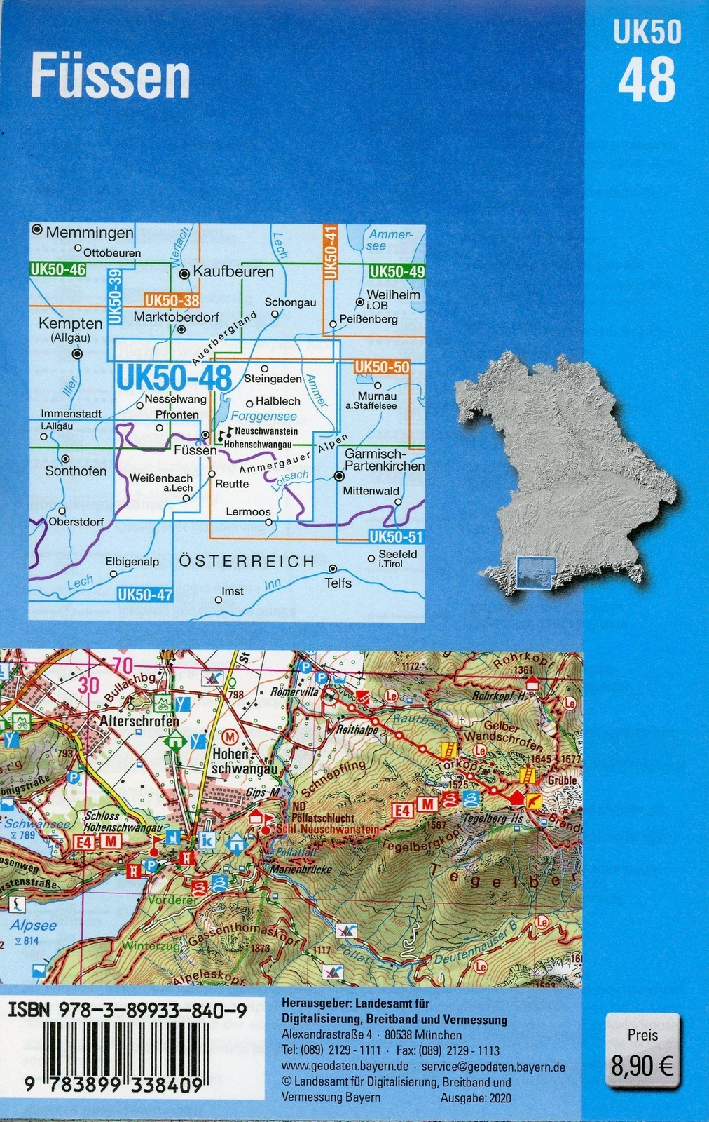 Thumbnail - Füssen 1 : 50 000 (uk 50-48) | (land-)karte | Deutsch | 2020 | Ldbv