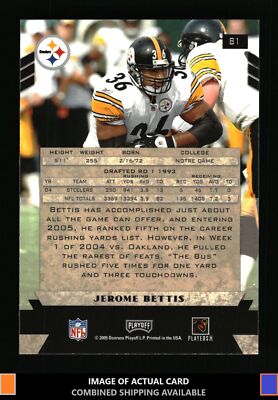 2005 Playoff Honors #81 Jerome Bettis Pittsburgh Steelers | eBay