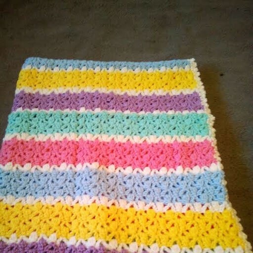MULTICOLOR BOX STITCH BABY BLANKET (35" X 43") eBay