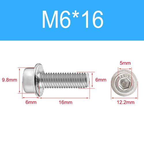 Flanged Button Head Screws Allen Key Socket Bolts A2 Stainless Steel M5 M6 M8-12 - Picture 21 of 61