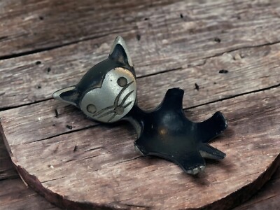 Walter Bosse Germany Metal Black Cat Ring Candle Egg Holder