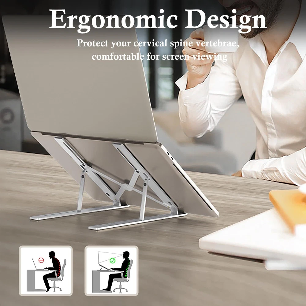 Laptop Stand for Desk, Adjustable Laptop Riser Computer Stand, Ergonomic Fold...