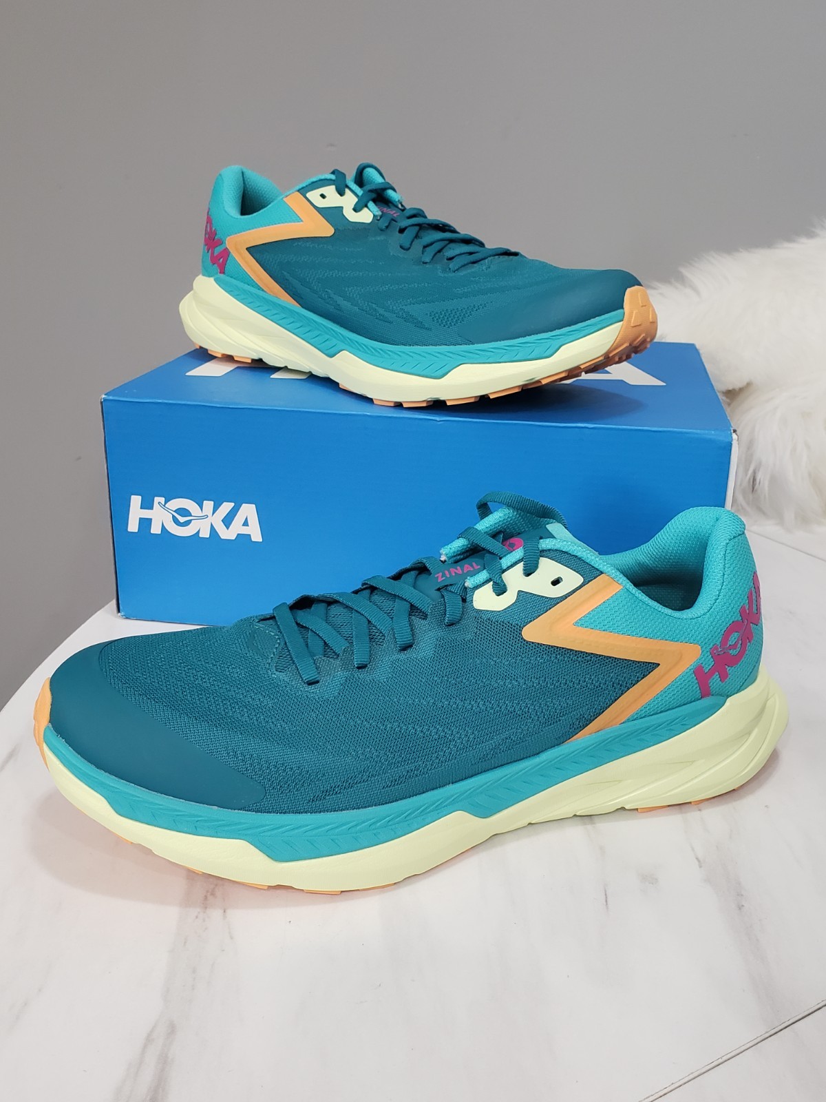 NEW 11.5 HOKA One One ZINAL Trail Running Shoes Trainers Sneakers Deep Lake DLCR