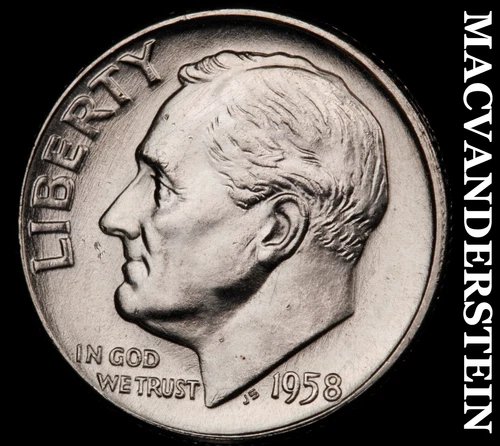 1958 Roosevelt Dime- Silver Choice Gem Brilliant Uncirculated Luster #i297