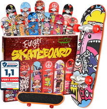 Set Di 12 Mini Skateboard Da Dita I 9,5 X 2,6 Cm I Fingerboard Professionali in 