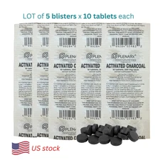 Activated Charcoal Carbon Tablets 50 Tablets Total