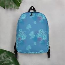 Cyan Blue Minimalist Backpack
