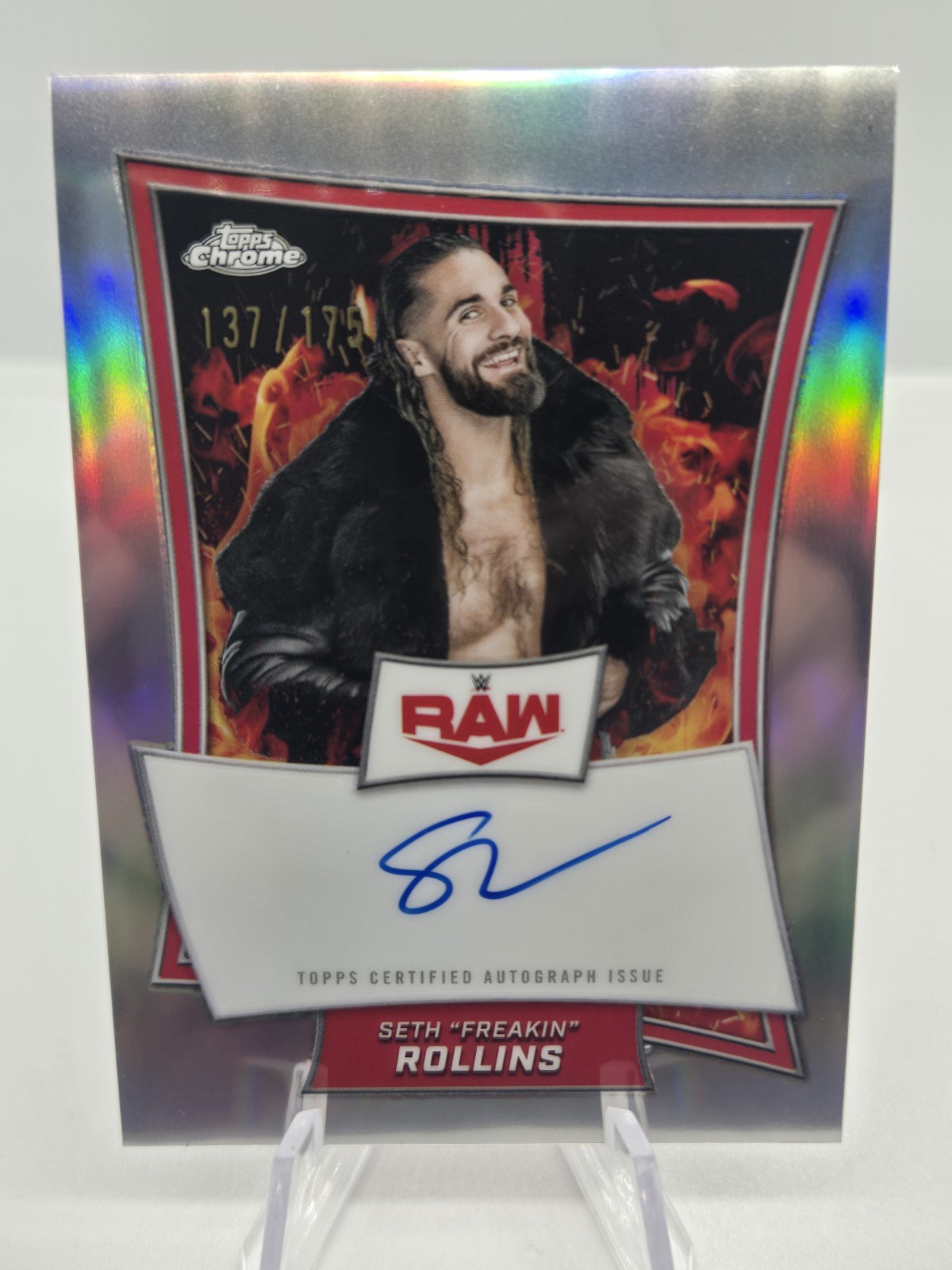 2025 Topps Chrome WWE Seth Freakin Rollins Refractor Auto /175